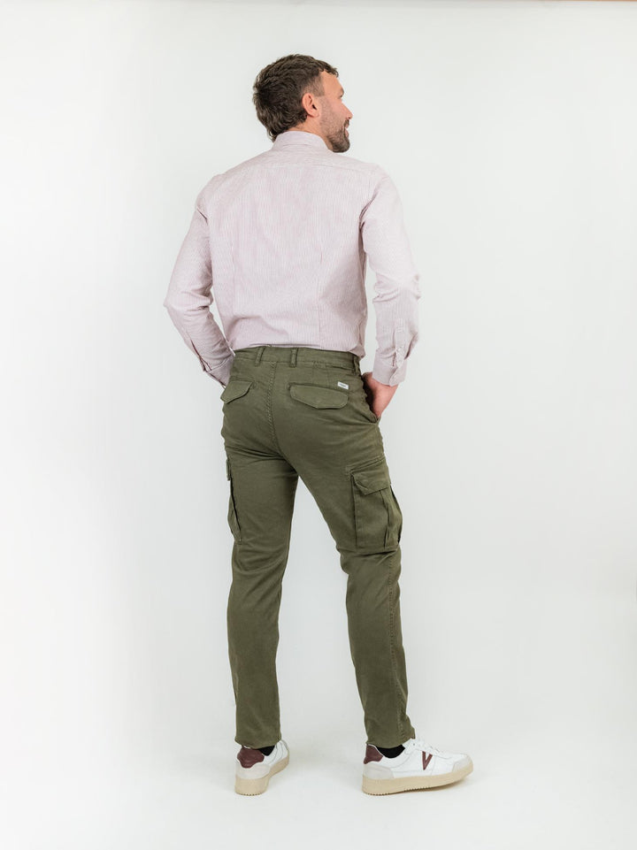 PANTALONE CARGO IN COTONE VERDE