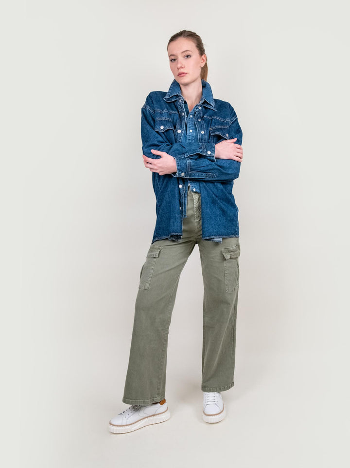 PANTALONE CARGO VERDE SALVIA