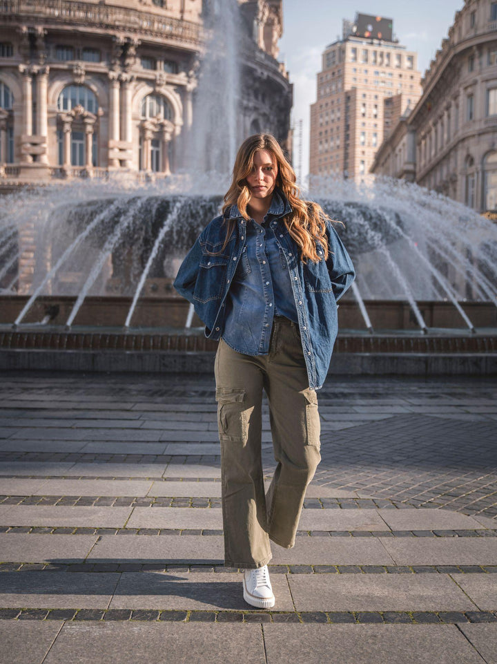PANTALONE CARGO VERDE SALVIA