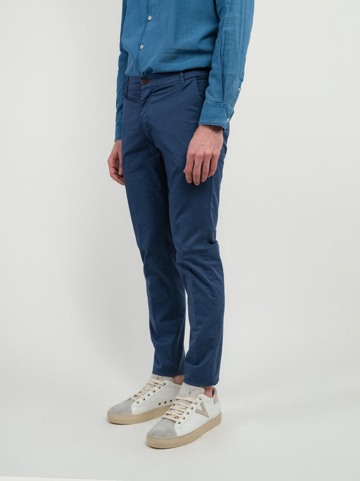 PANTALONE CHINOS CON TRAMA NIDO D'APE BLU