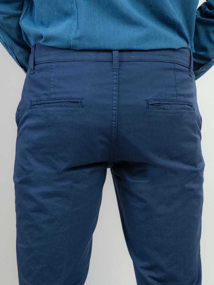 PANTALONE CHINOS CON TRAMA NIDO D'APE BLU