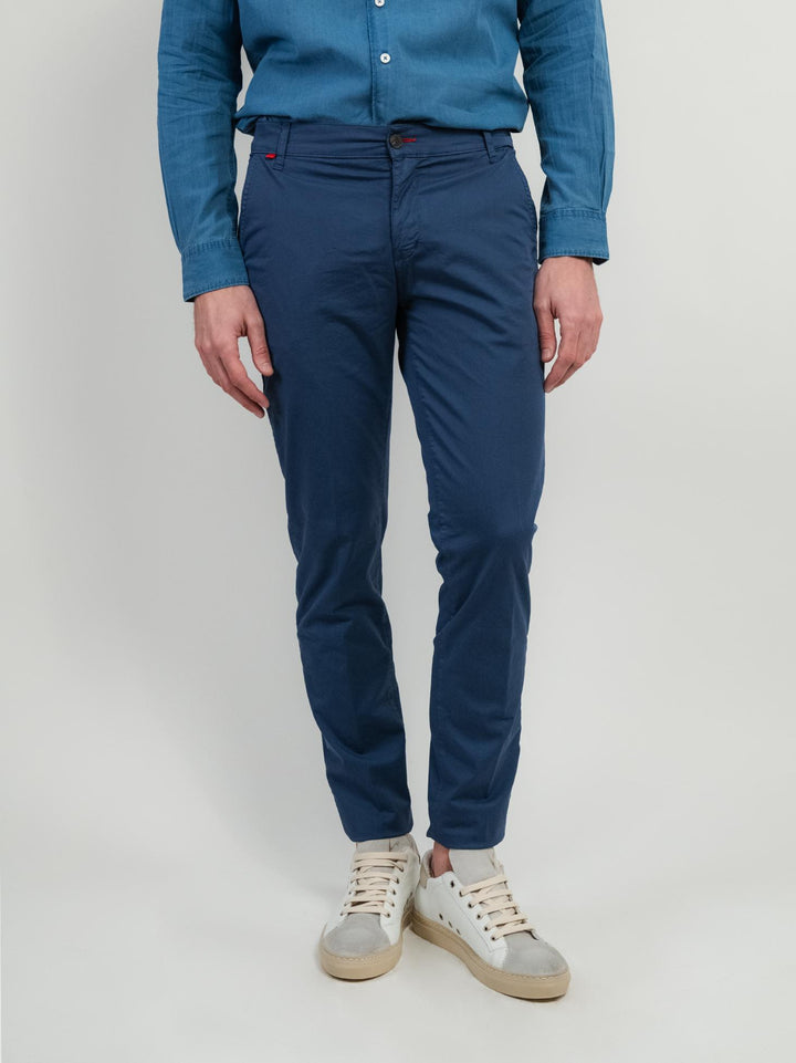 PANTALONE CHINOS CON TRAMA NIDO D'APE BLU
