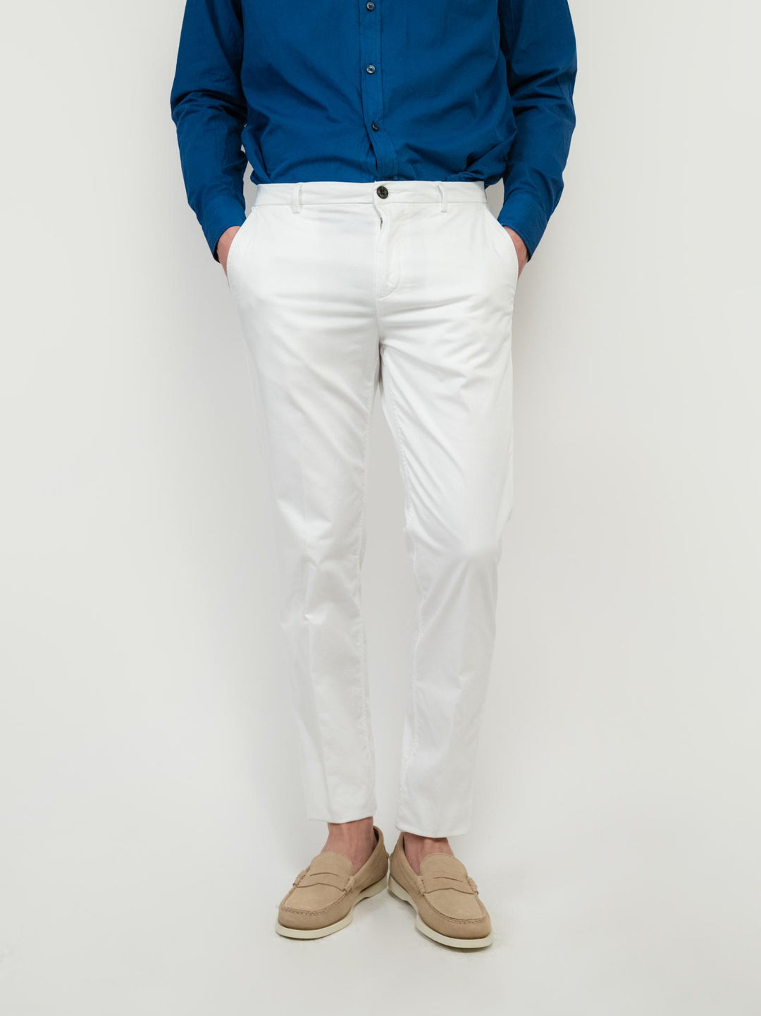 PANTALONE CHINOS IN COTONE BIANCO
