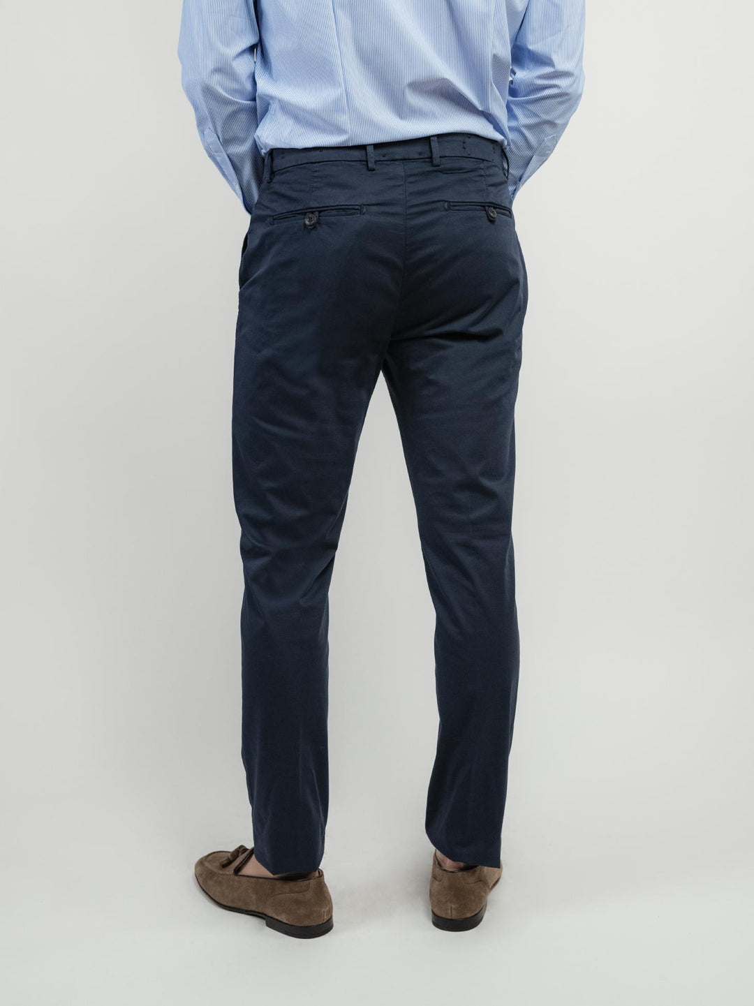 PANTALONE CHINOS IN COTONE BLU