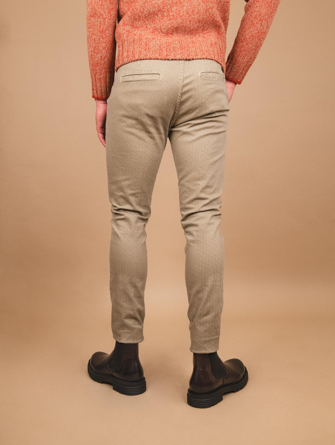 PANTALONE CHINOS IN COTONE Beige TRAMA NIDO D'APE