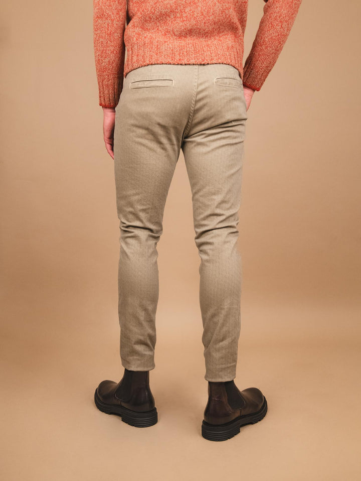 PANTALONE CHINOS IN COTONE Beige TRAMA NIDO D'APE