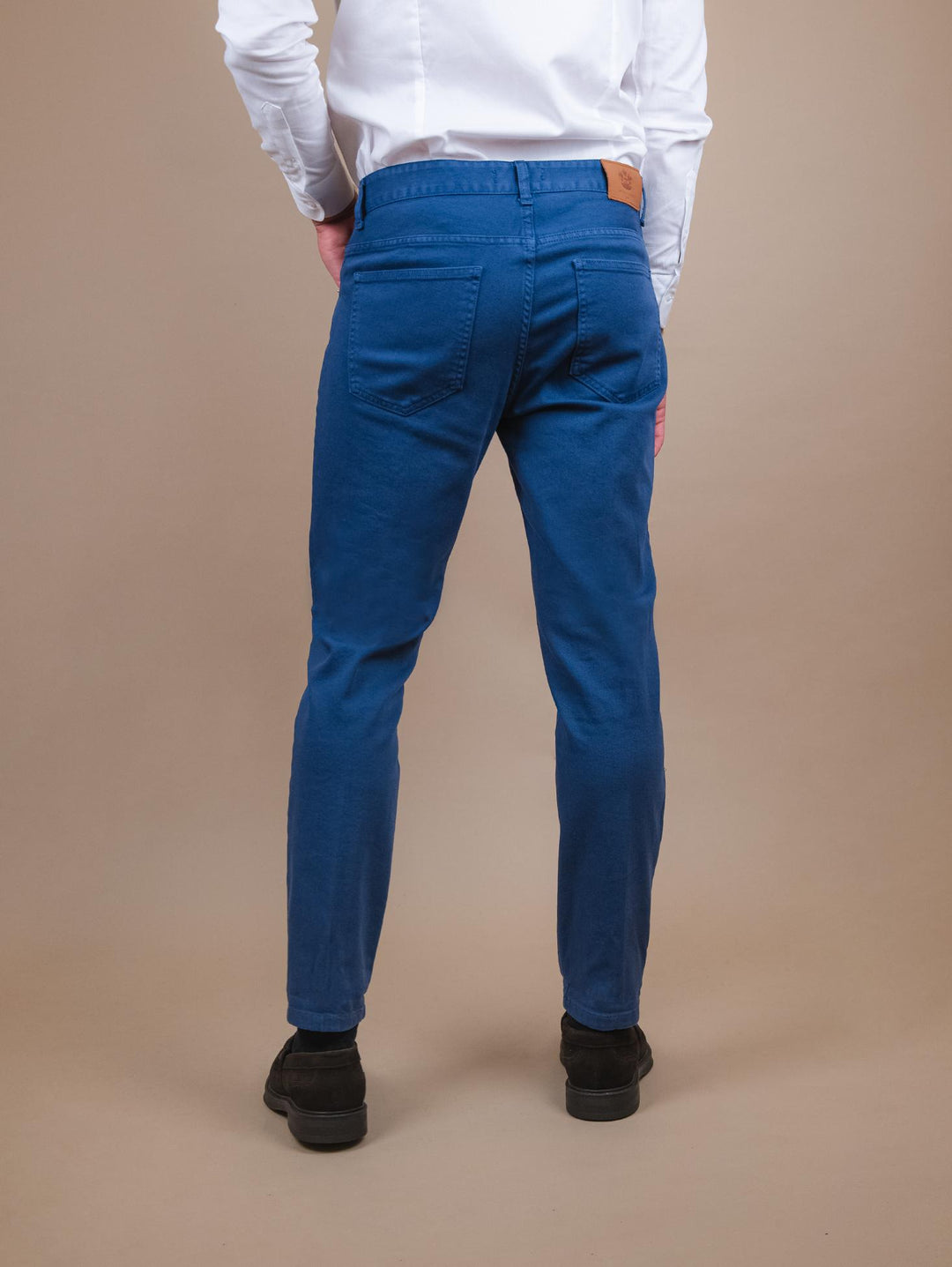 PANTALONE CINQUE TASCHE IN COTONE BLU CHIARO