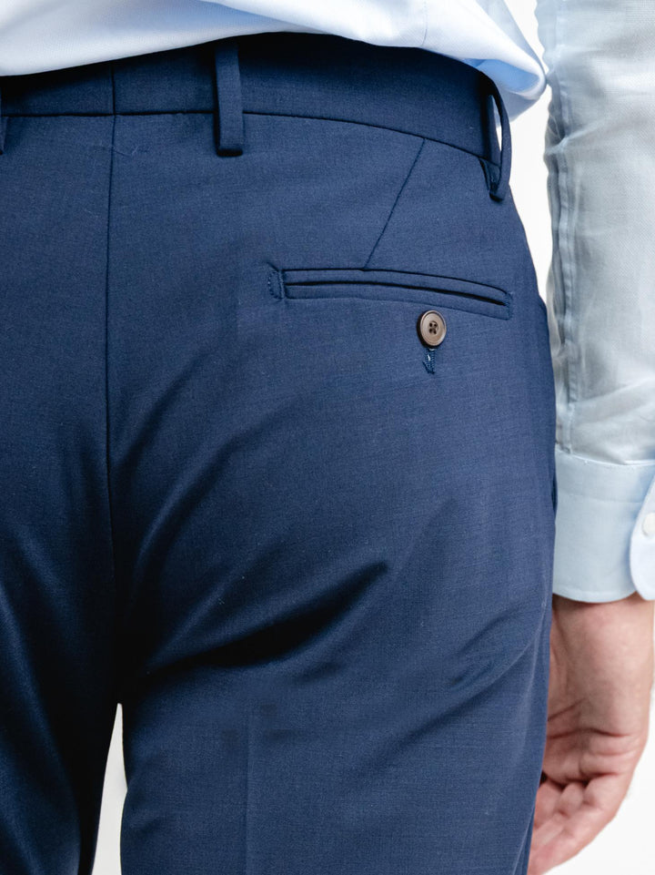 PANTALONE CLASSICO IN FRESCO LANA BLU NAVY