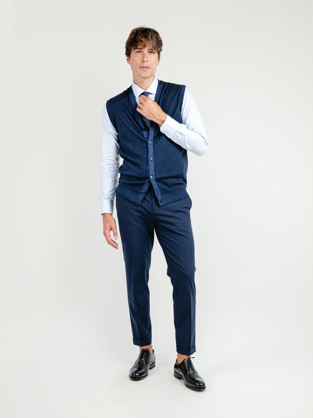 PANTALONE CLASSICO IN FRESCO LANA BLU NAVY