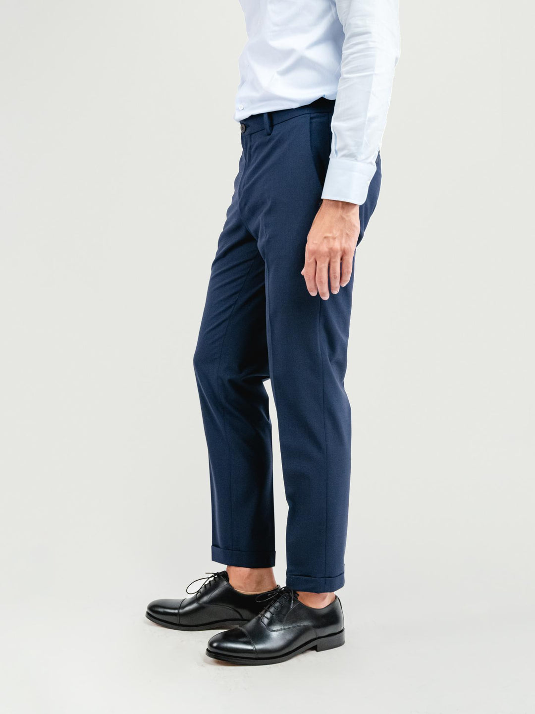 PANTALONE CLASSICO IN FRESCO LANA BLU NAVY