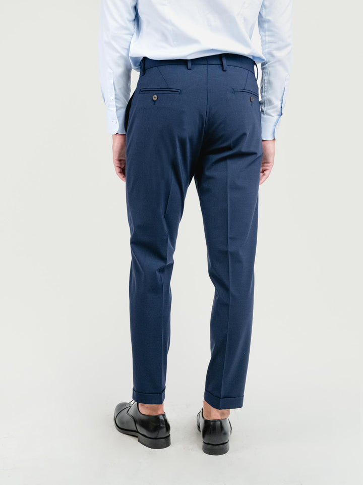 PANTALONE CLASSICO IN FRESCO LANA BLU NAVY