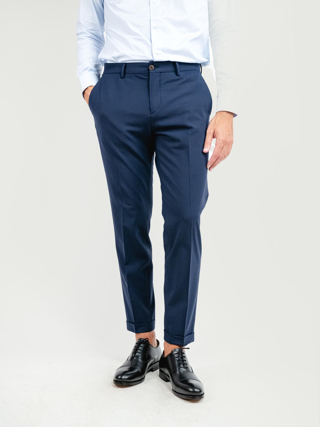 PANTALONE CLASSICO IN FRESCO LANA BLU NAVY