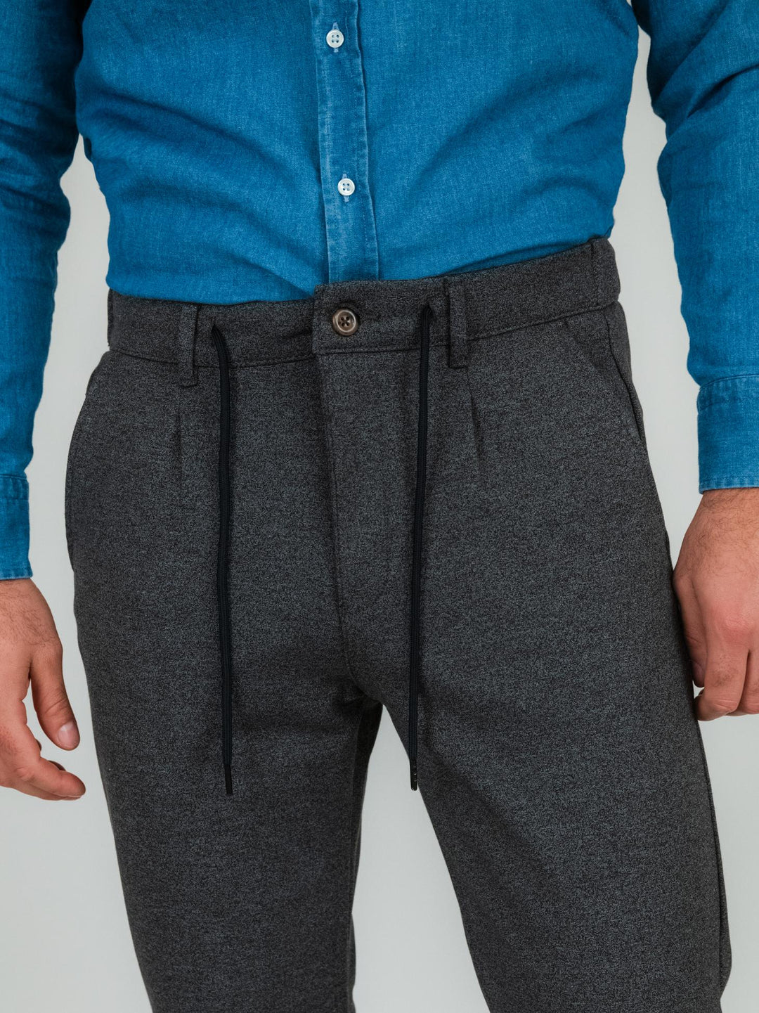 PANTALONE CON COULISSE GRIGIO ANTRACITE