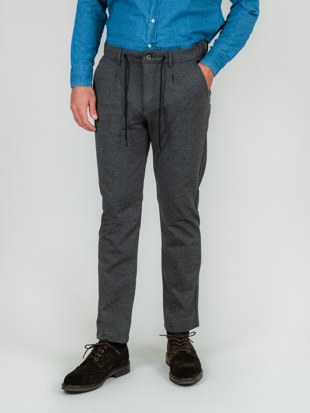 PANTALONE CON COULISSE GRIGIO ANTRACITE