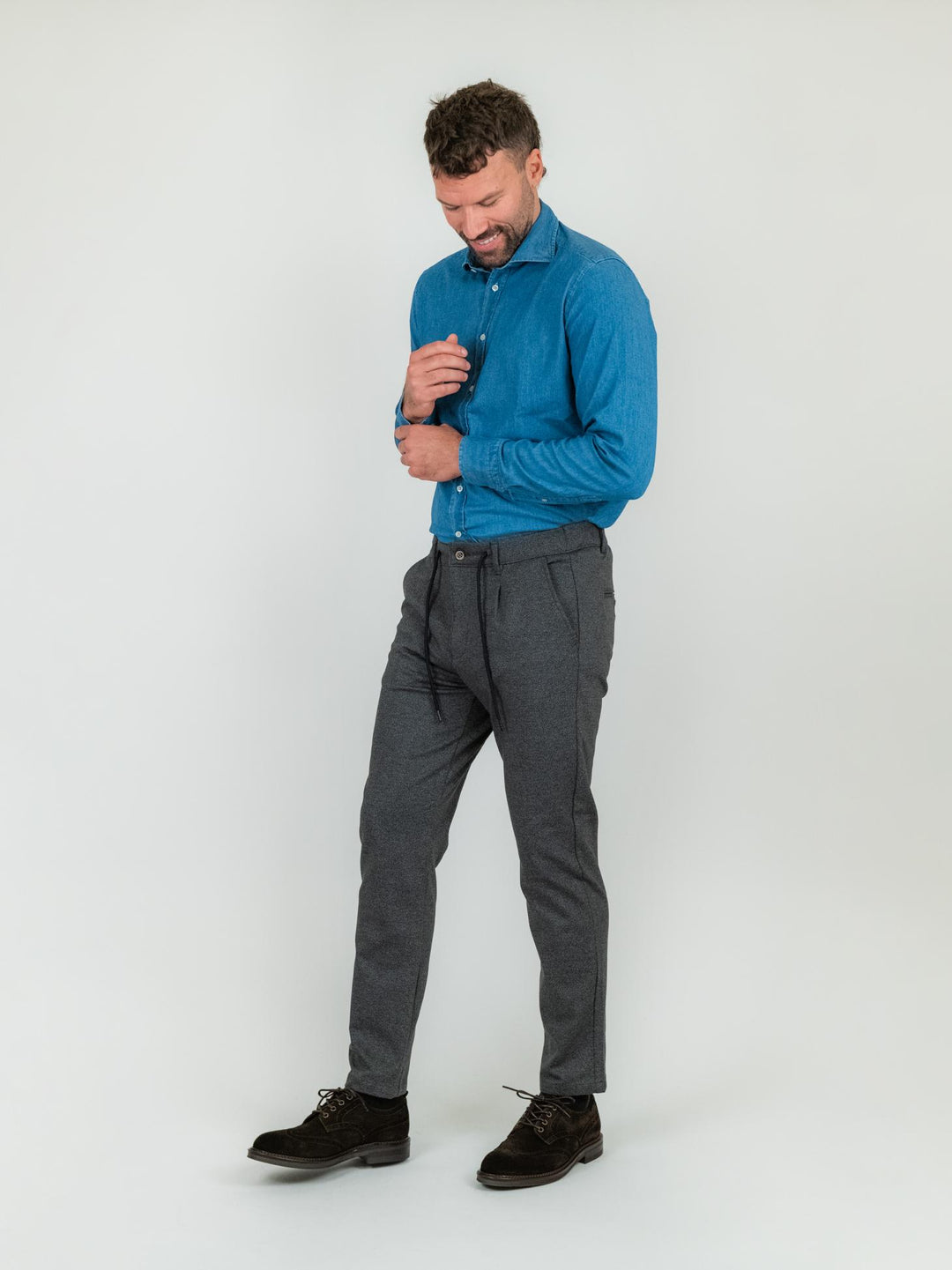 PANTALONE CON COULISSE GRIGIO ANTRACITE