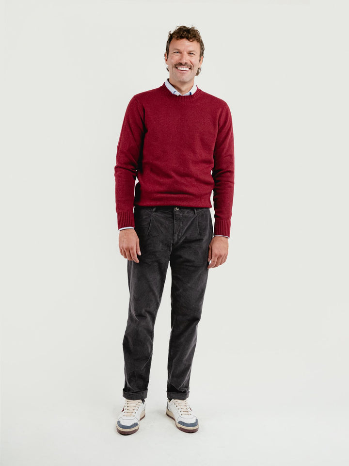 PANTALONE CON PENCES IN VELLUTO GRIGIO CANNA DI FUCILE