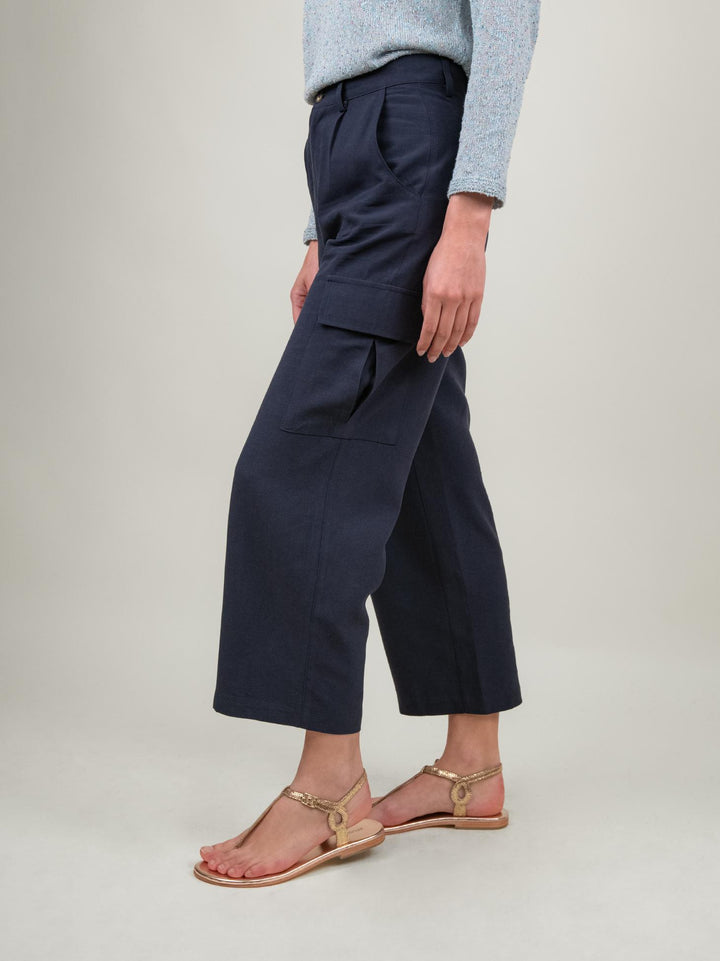 PANTALONE DRITTO STILE CARGO BLU