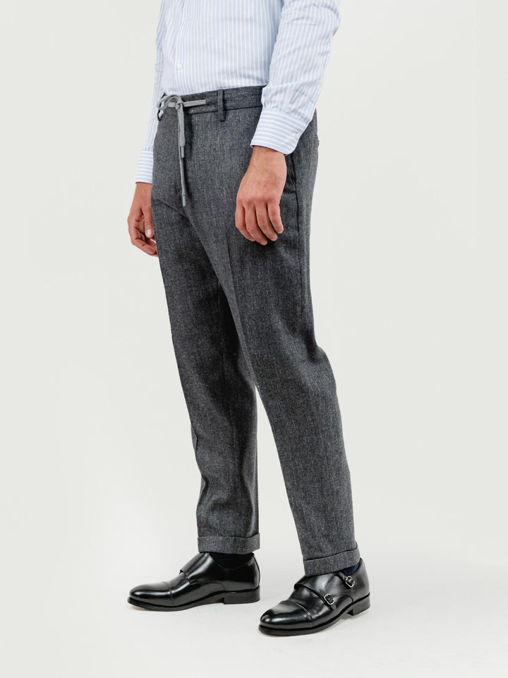 PANTALONE FRESCO LANA SPIGATO ANTRACITE