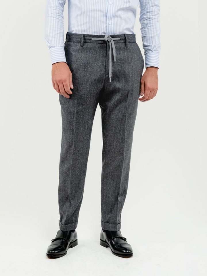 PANTALONE FRESCO LANA SPIGATO ANTRACITE