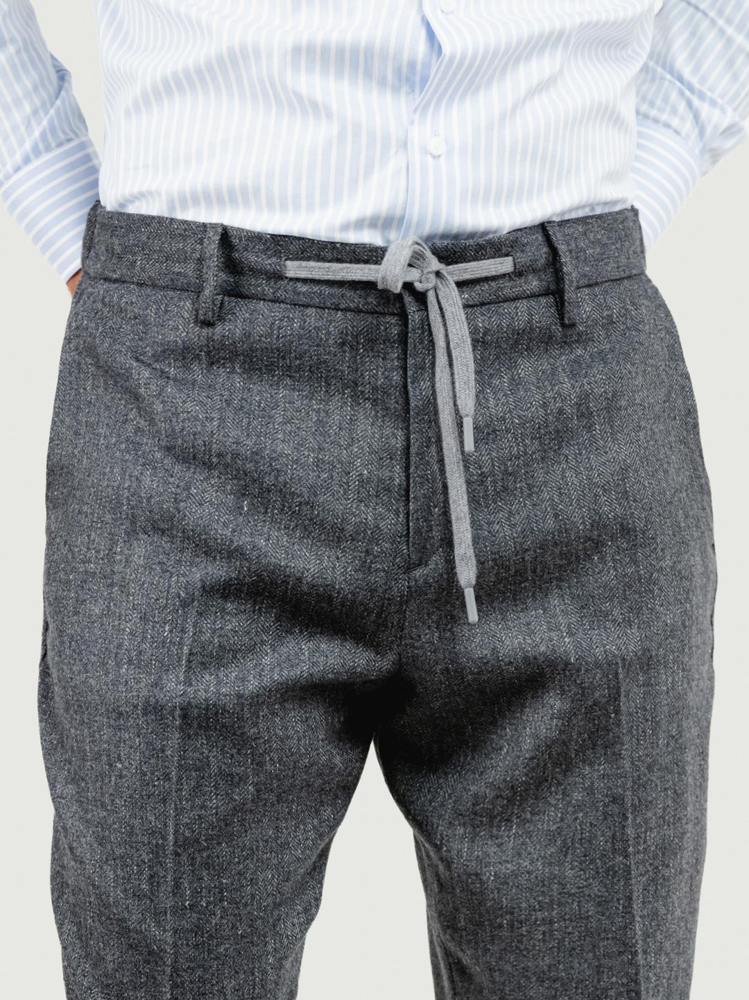 PANTALONE FRESCO LANA SPIGATO ANTRACITE