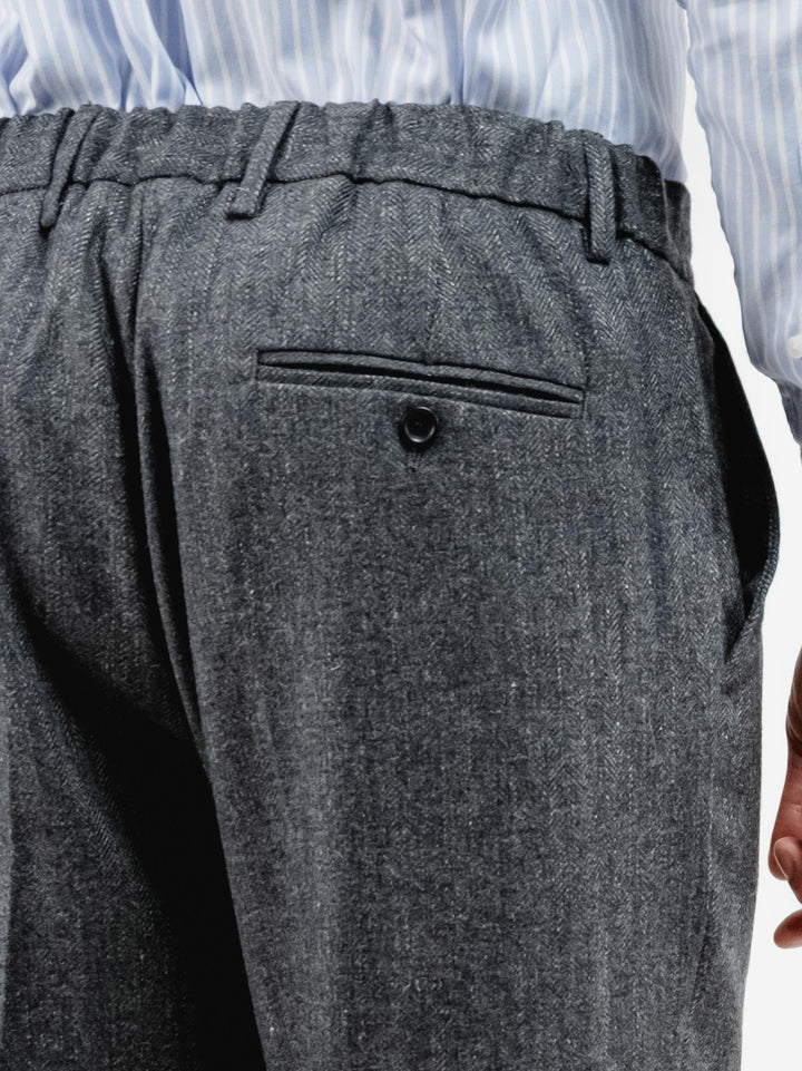 PANTALONE FRESCO LANA SPIGATO ANTRACITE