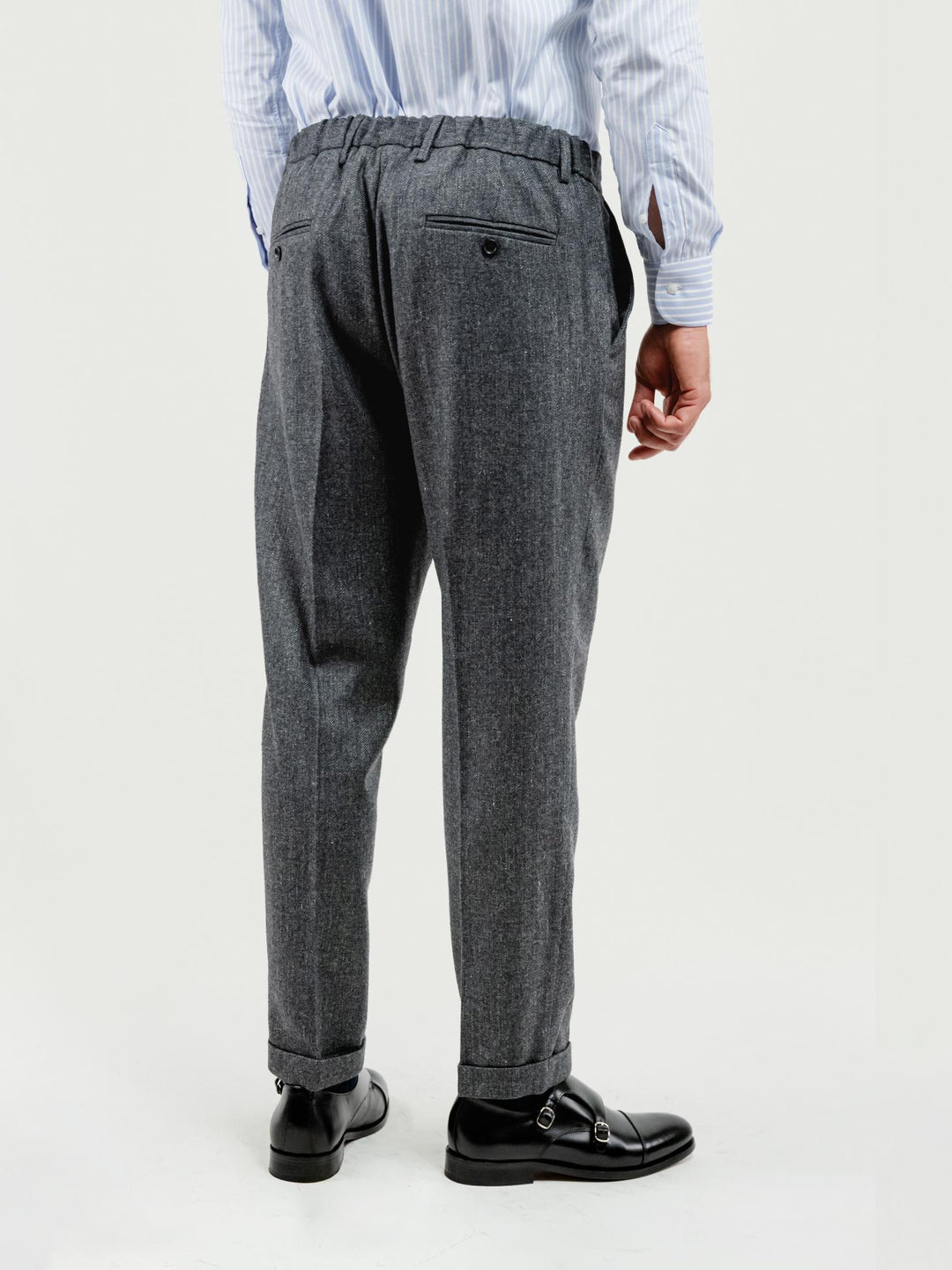 PANTALONE FRESCO LANA SPIGATO ANTRACITE