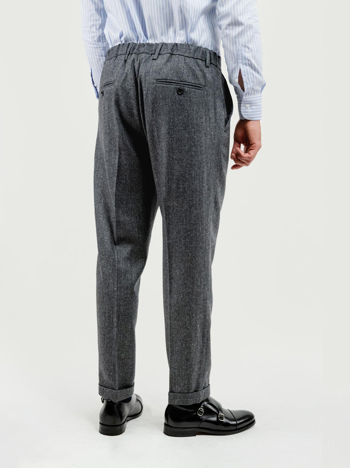 PANTALONE FRESCO LANA SPIGATO ANTRACITE