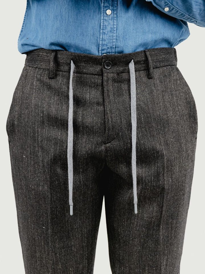 PANTALONE FRESCO LANA SPIGATO OMBRA