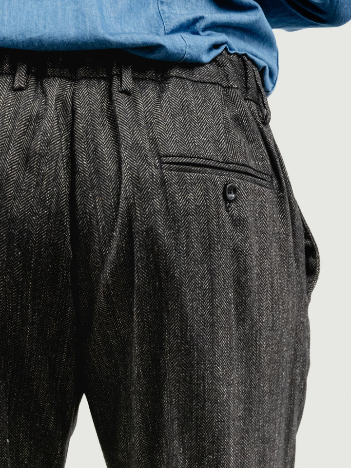 PANTALONE FRESCO LANA SPIGATO OMBRA