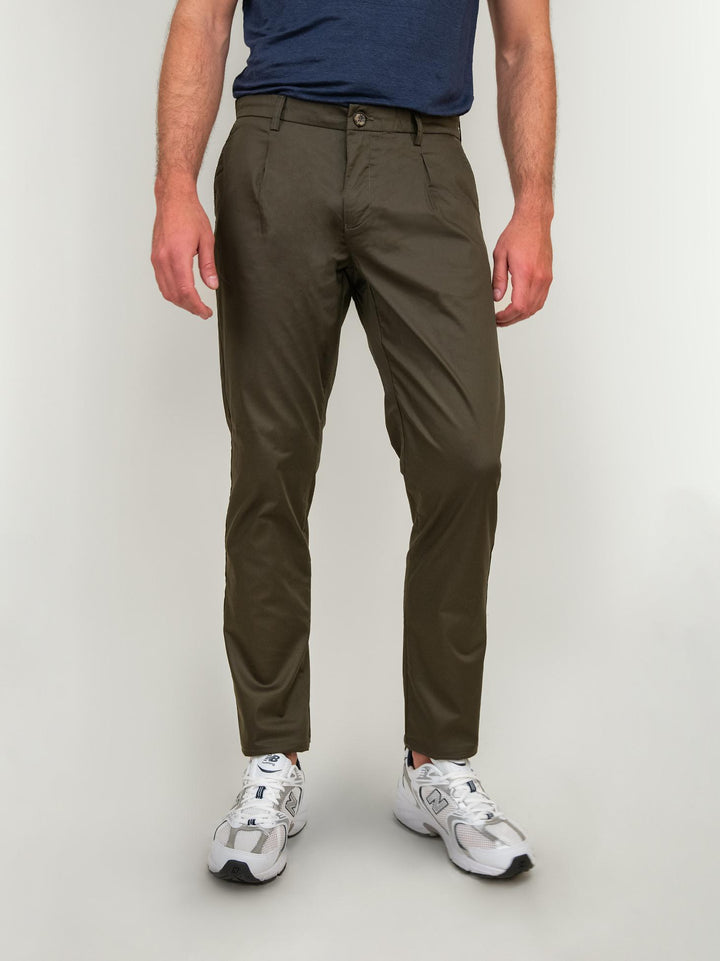 PANTALONE IN COTONE ARMY GREEN