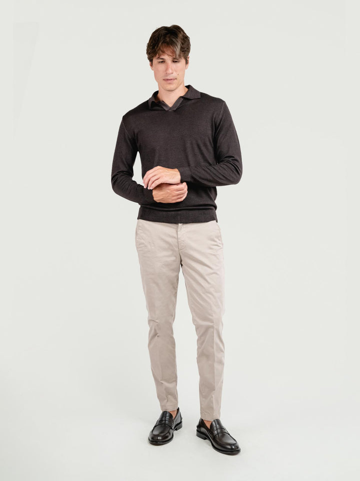 PANTALONE IN COTONE BEIGE