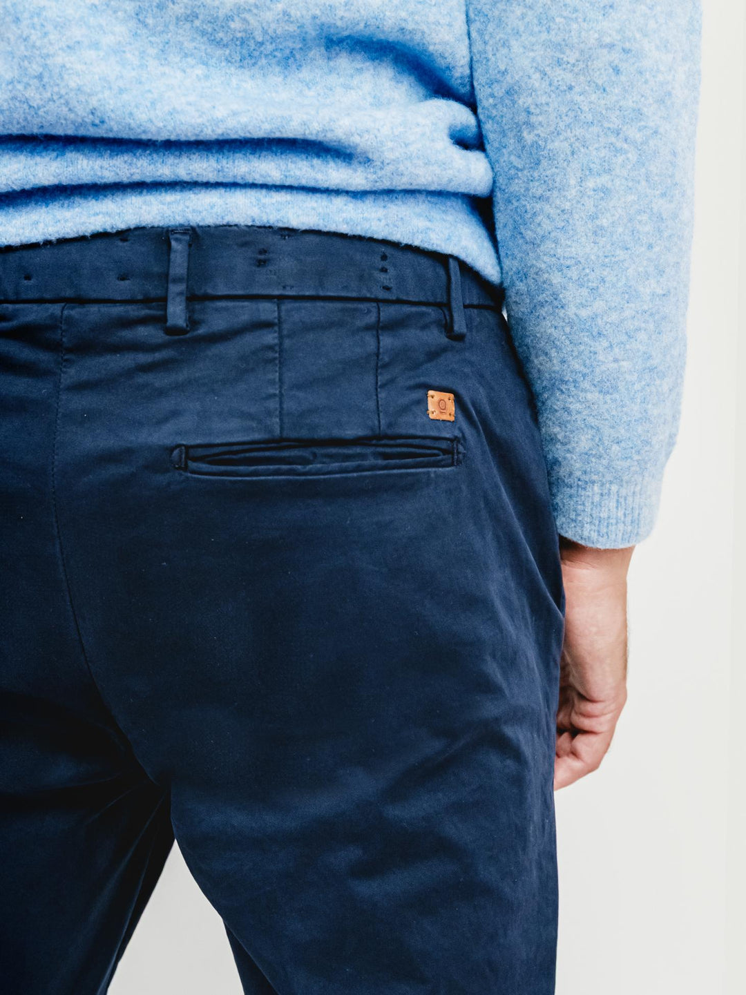 PANTALONE IN COTONE BLU NOTTE