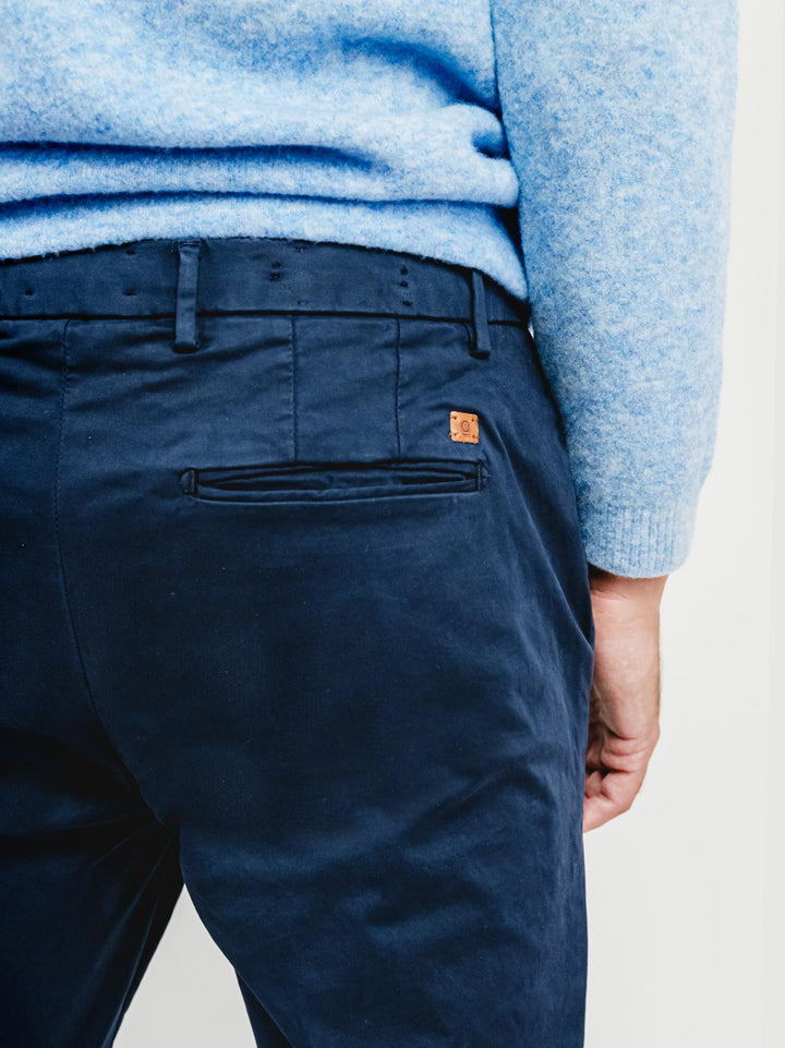 PANTALONE IN COTONE BLU NOTTE