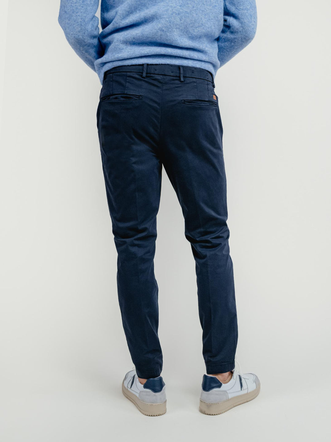 PANTALONE IN COTONE BLU NOTTE