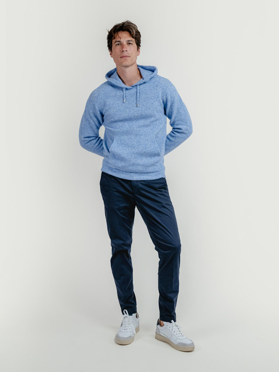 PANTALONE IN COTONE BLU NOTTE