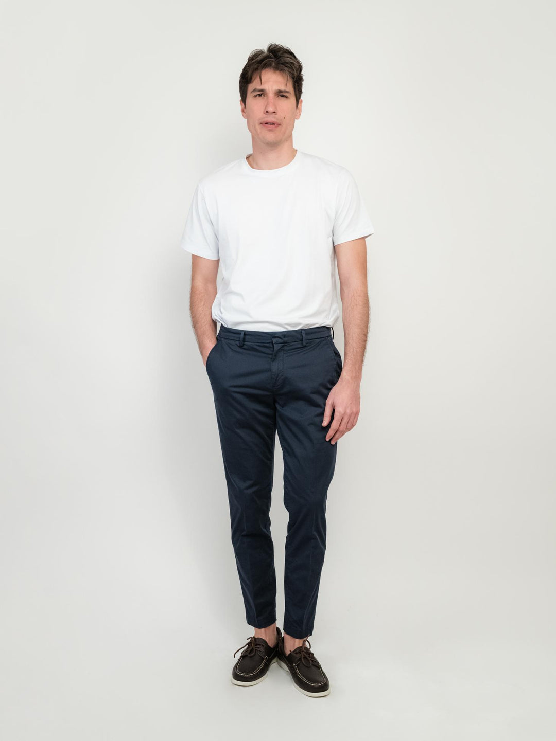 PANTALONE IN COTONE BLU