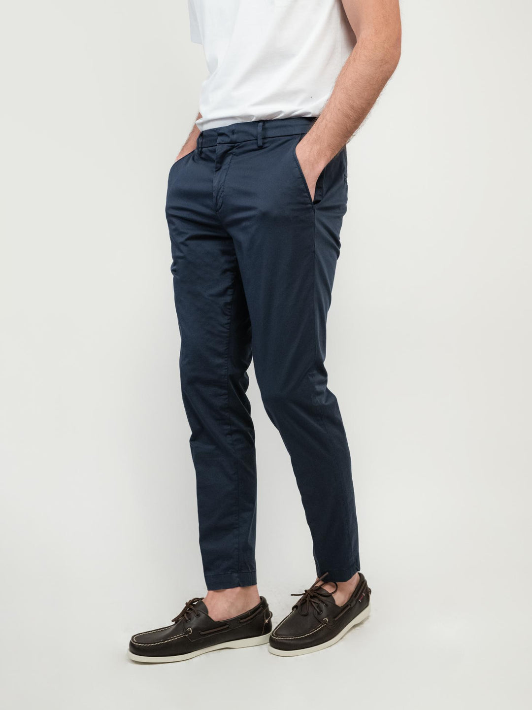 PANTALONE IN COTONE BLU