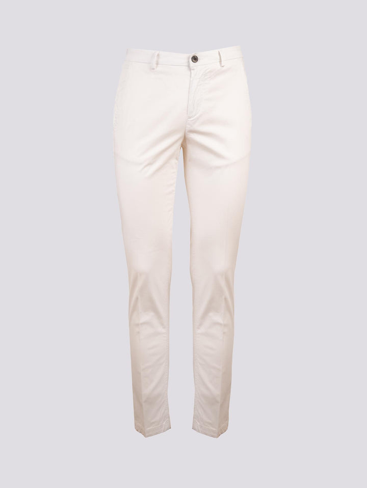 PANTALONE IN COTONE CHINOS BIANCO AVORIO