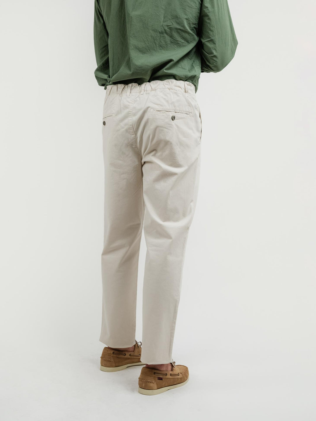 PANTALONE IN COTONE CON COULISSE SABBIA