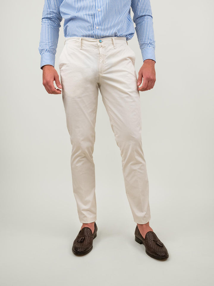 PANTALONE IN COTONE PANNA