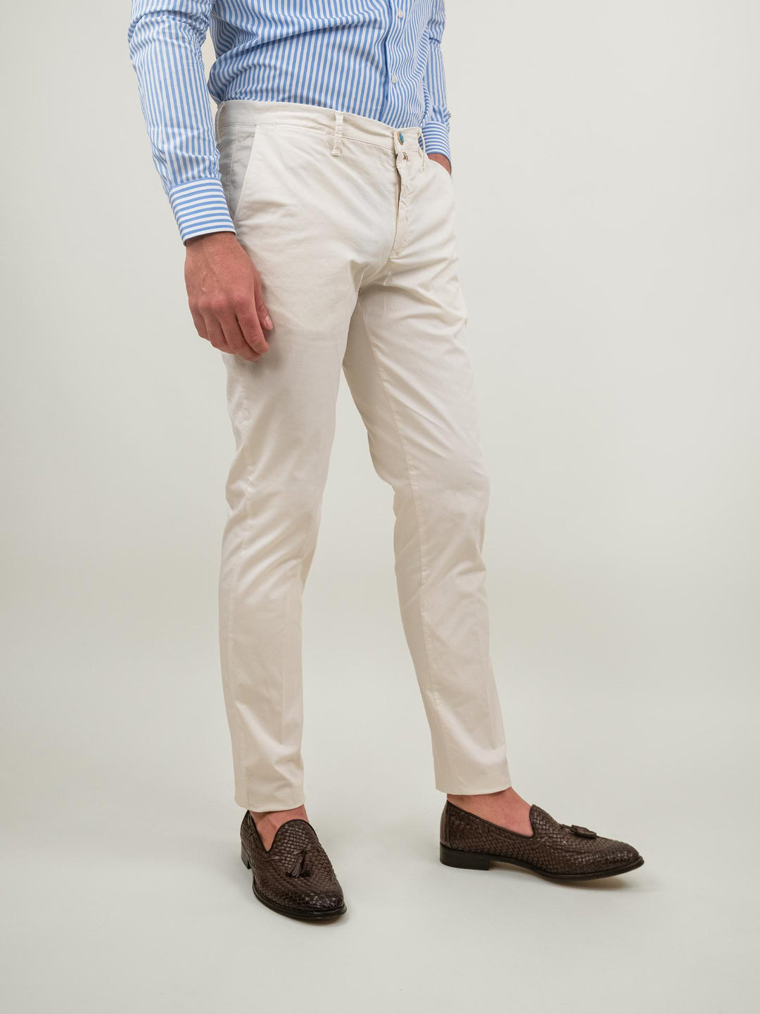 PANTALONE IN COTONE PANNA