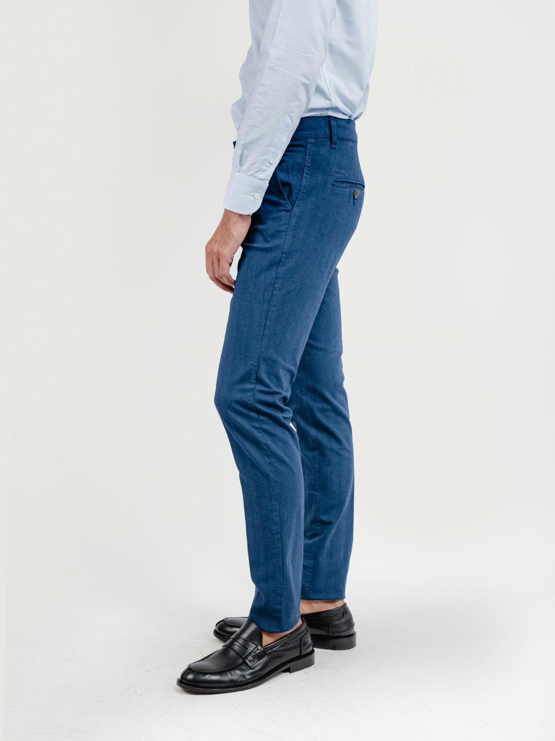 PANTALONE IN COTONE SPIGATO BLUETTE