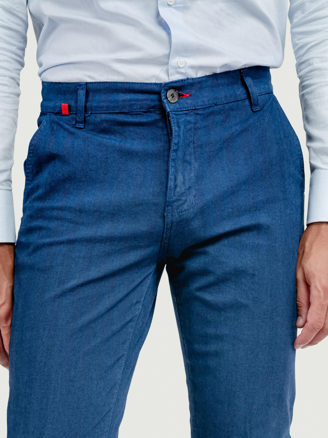 PANTALONE IN COTONE SPIGATO BLUETTE