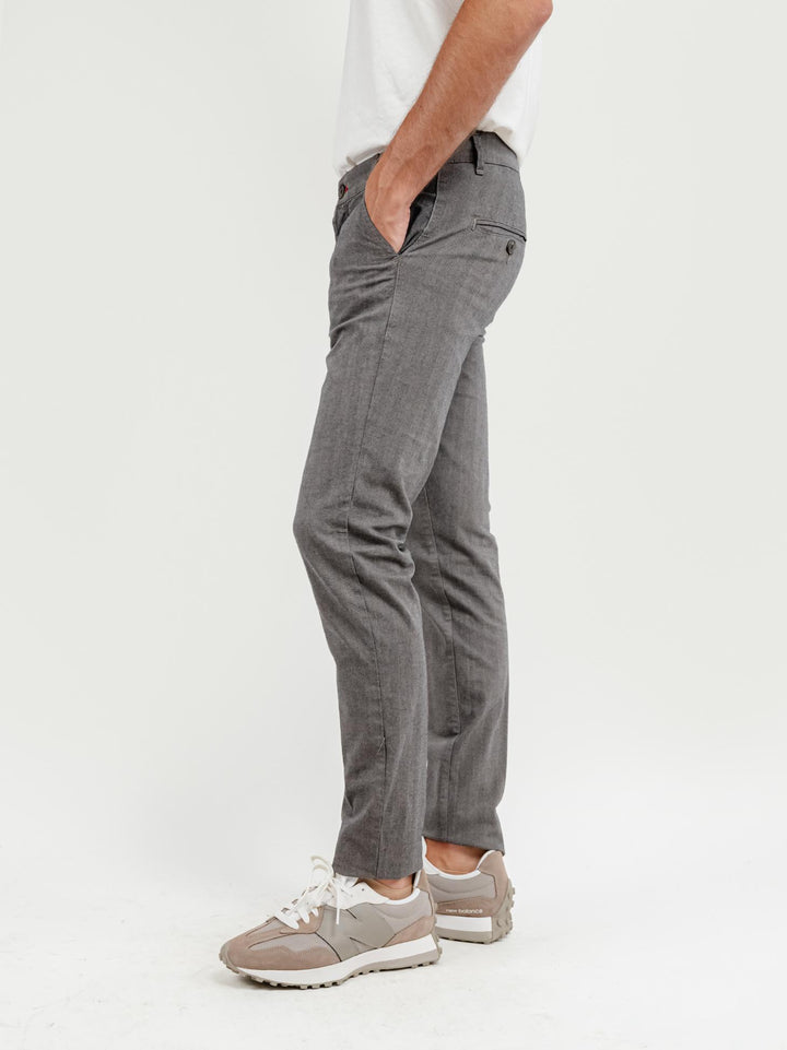 PANTALONE IN COTONE SPIGATO FANGO