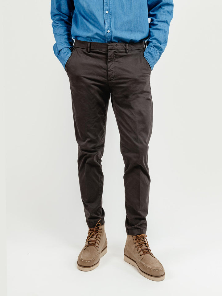 PANTALONE IN COTONE TESTA MORO