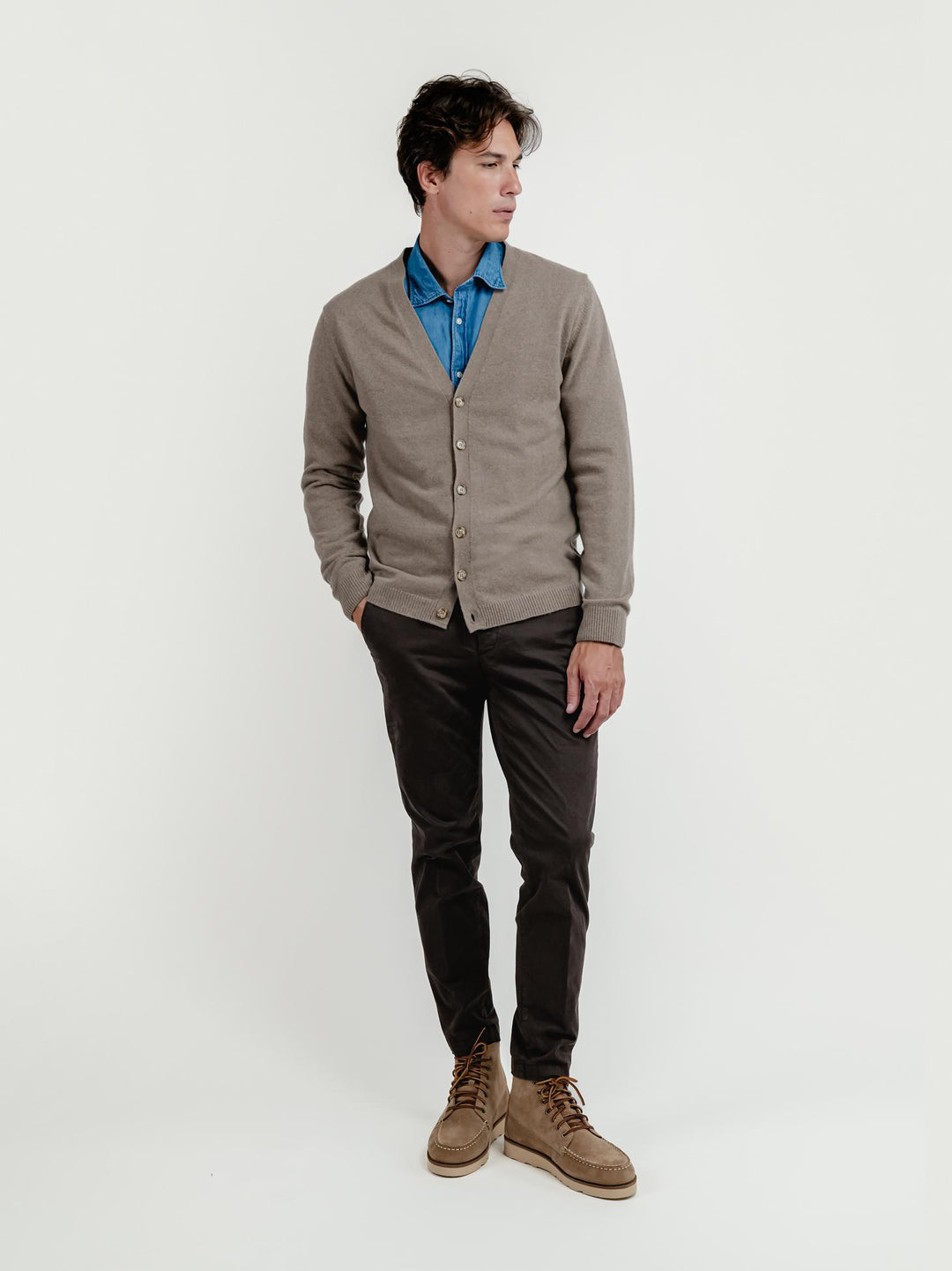 PANTALONE IN COTONE TESTA MORO