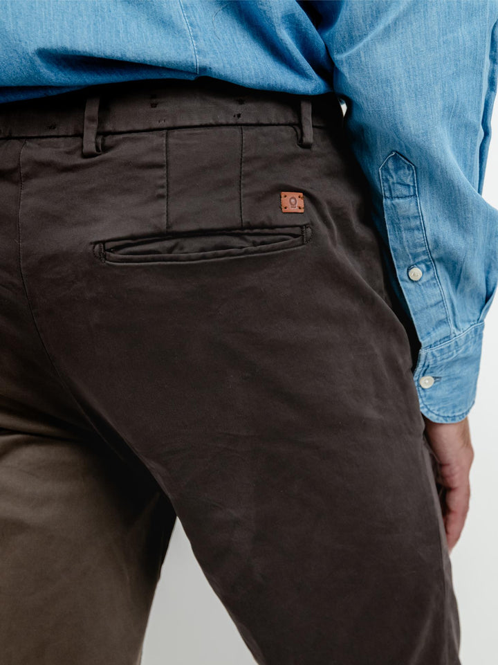 PANTALONE IN COTONE TESTA MORO