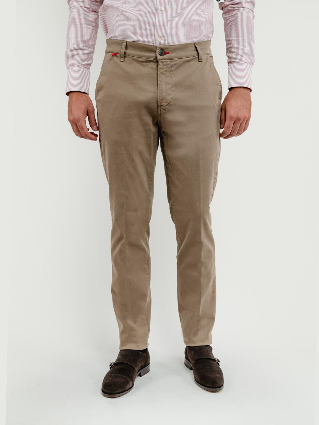 PANTALONE IN COTONE TORTORA