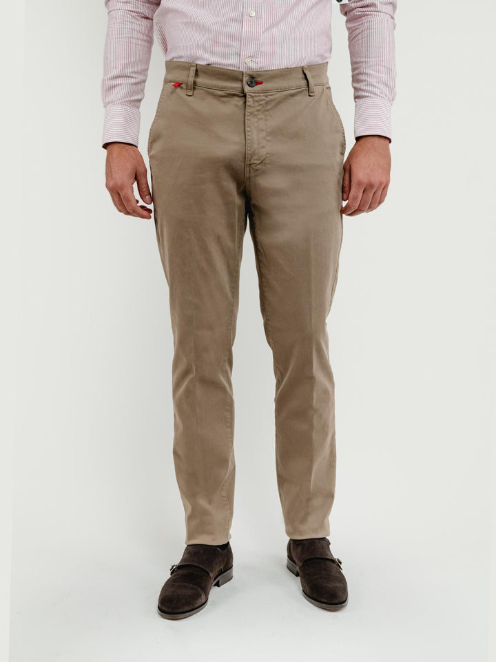 PANTALONE IN COTONE TORTORA