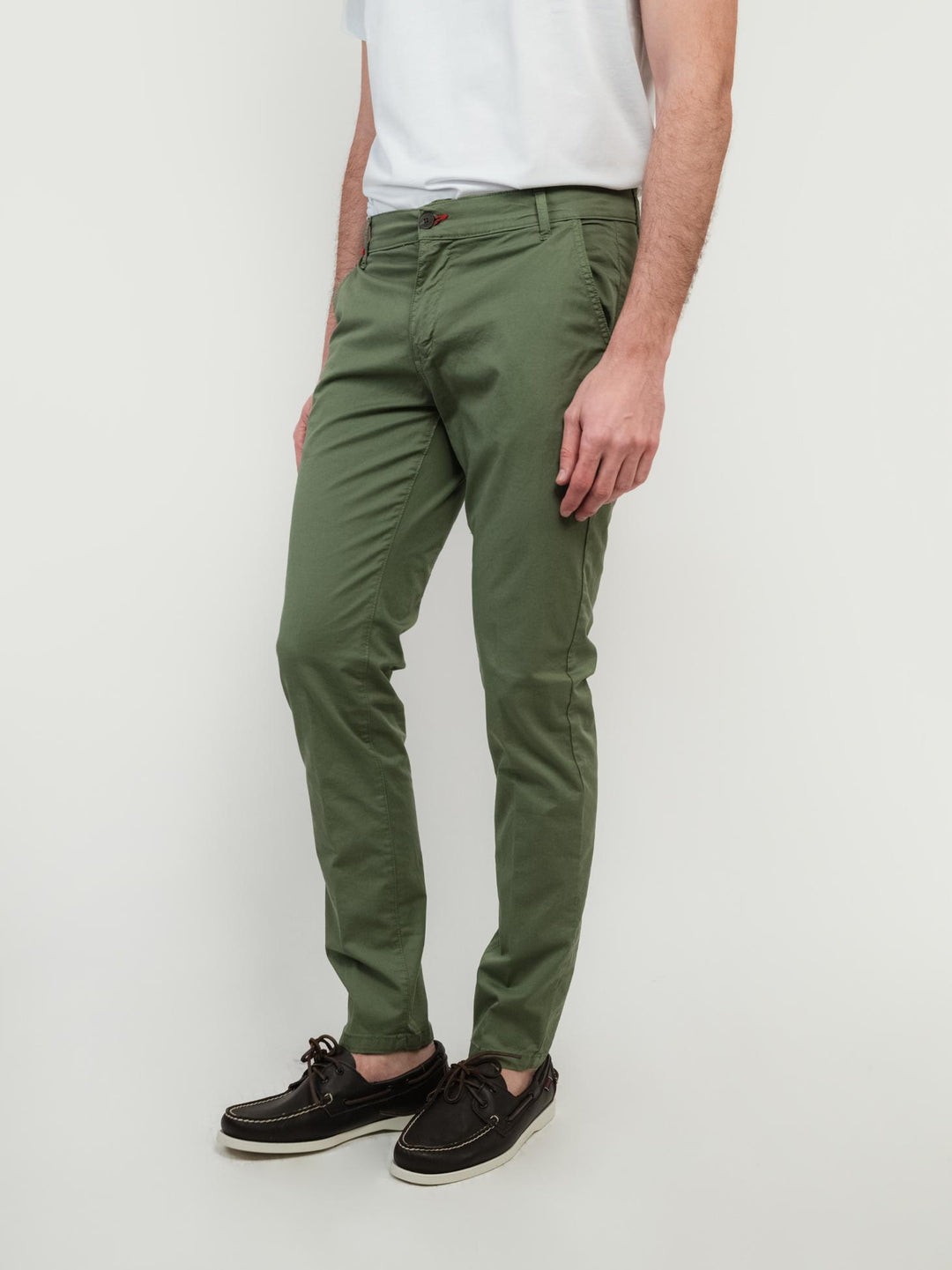 PANTALONE IN COTONE VERDE SALVIA